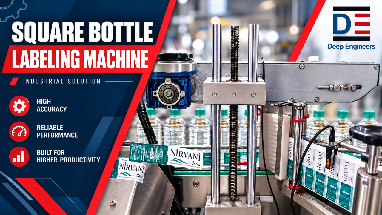 Square bottle labeling machine